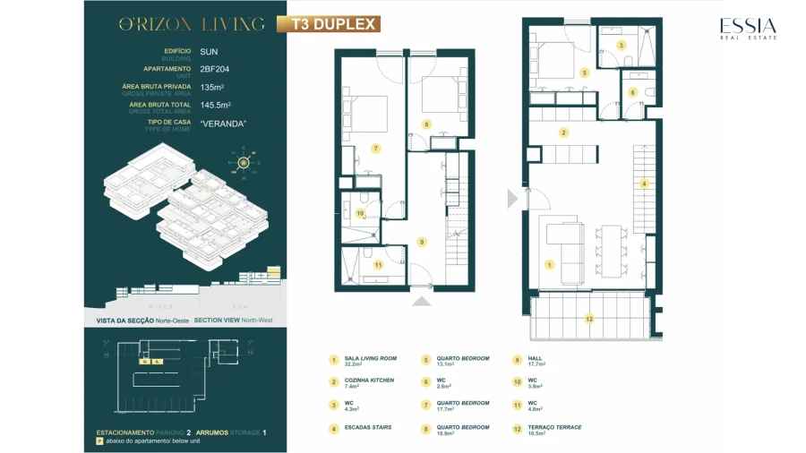 Apartamento T3 para Venda em Gondomar (São Cosme), Valbom e Jovim Planta 1