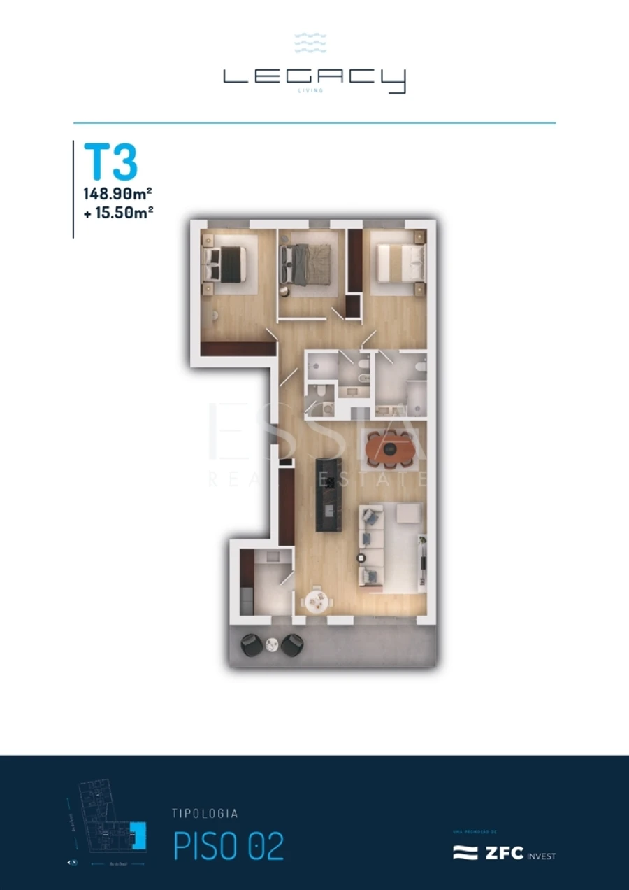 Apartamento T0 para Venda em Vila do Conde Planta 1