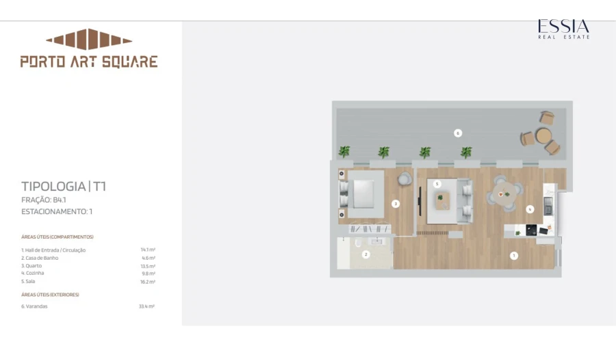 Apartamento T1 para Venda em Cedofeita, Santo Ildefonso, Sé, Miragaia, São Nicolau e Vitória Planta 1