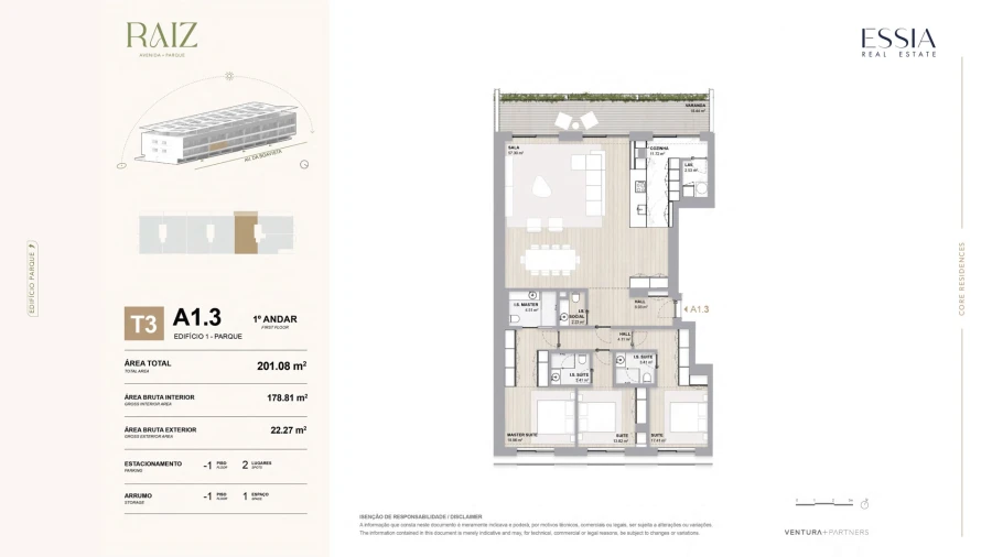 Apartamento T3 para Venda em Aldoar, Foz do Douro e Nevogilde Planta 1