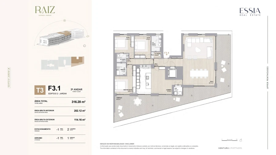 Apartamento T3 para Venda em Aldoar, Foz do Douro e Nevogilde Planta 1