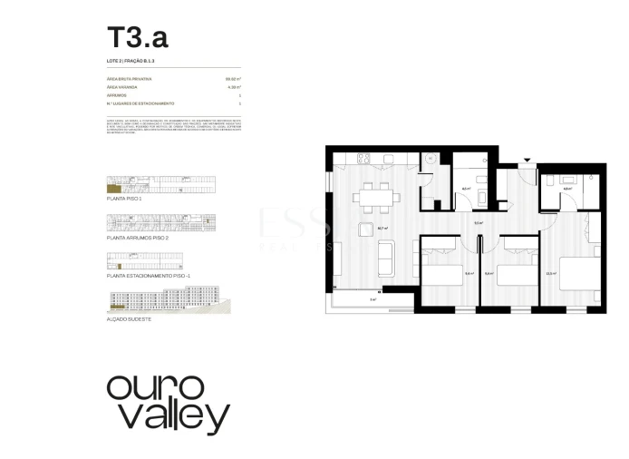 Apartamento T3 para Venda em Rio Tinto Planta 1