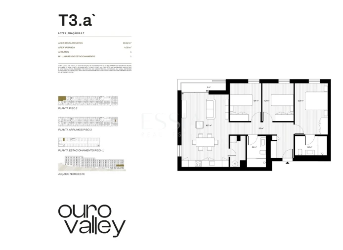 Apartamento T3 para Venda em Rio Tinto Planta 1