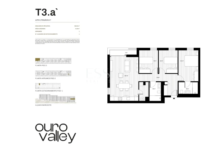 Apartamento T3 para Venda em Rio Tinto Planta 1