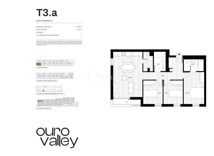 Apartamento T3 para Venda em Rio Tinto Planta 1