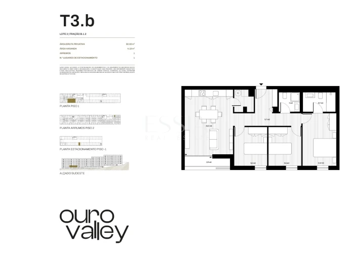 Apartamento T3 para Venda em Rio Tinto Planta 1
