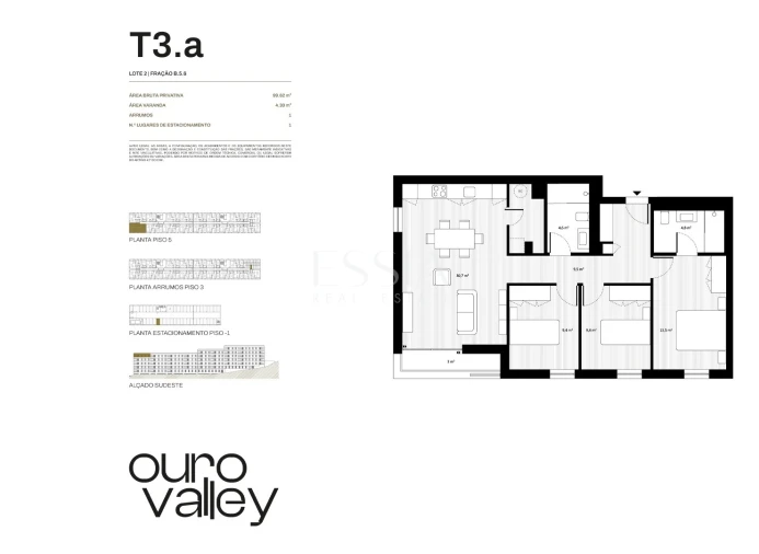 Apartamento T3 para Venda em Rio Tinto Planta 1