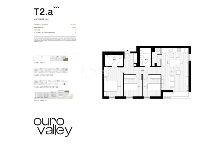 Apartamento T3 para Venda em Rio Tinto Planta 1