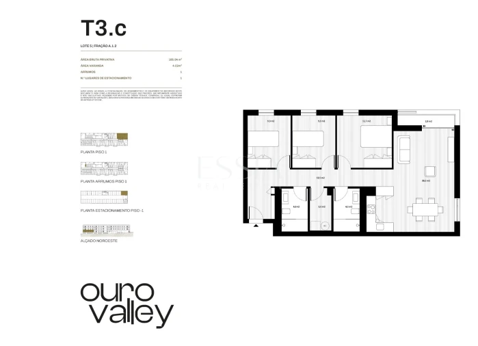 Apartamento T3 para Venda em Rio Tinto Planta 1