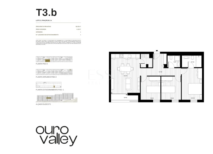 Apartamento T3 para Venda em Rio Tinto Planta 1