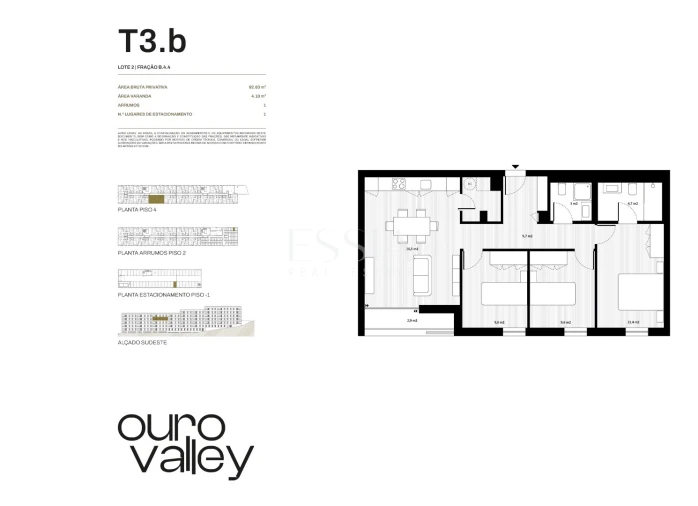 Apartamento T3 para Venda em Rio Tinto Planta 1