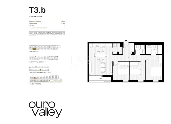 Apartamento T3 para Venda em Rio Tinto Planta 1