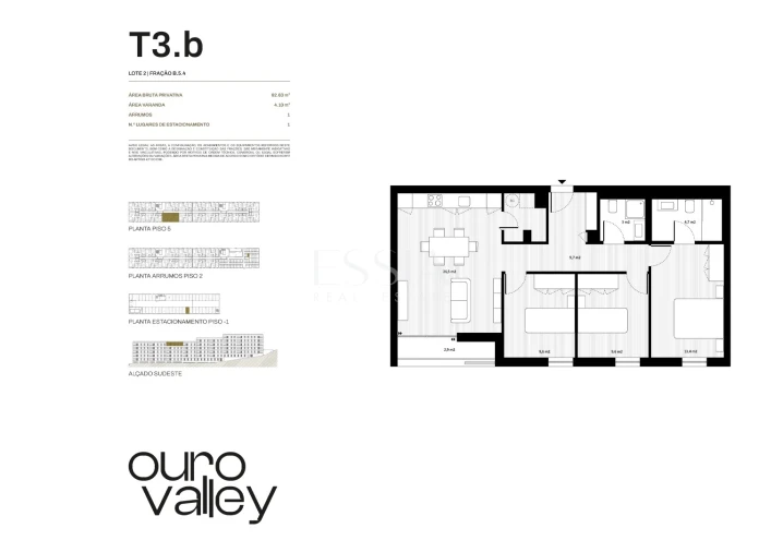 Apartamento T3 para Venda em Rio Tinto Planta 1