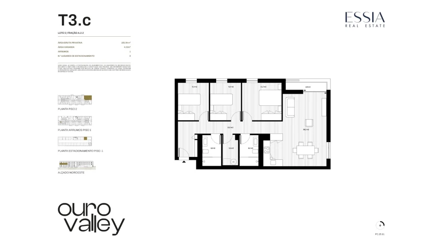 Apartamento T3 para Venda em Rio Tinto Planta 1