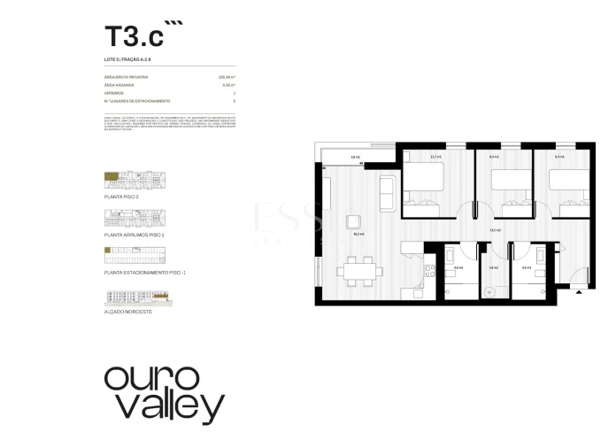 Apartamento T3 para Venda em Rio Tinto Planta 1