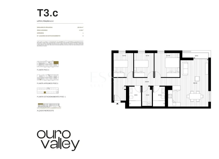 Apartamento T3 para Venda em Rio Tinto Planta 1