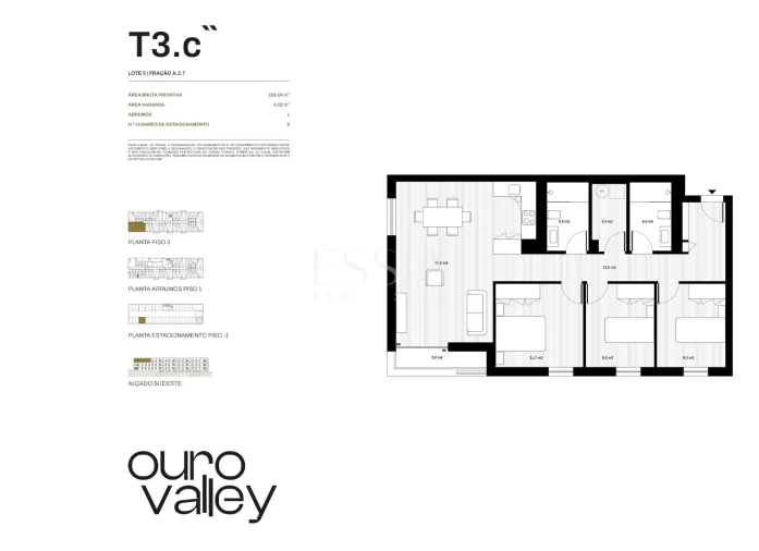 Apartamento T3 para Venda em Rio Tinto Planta 1