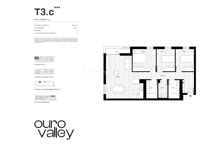 Apartamento T3 para Venda em Rio Tinto Planta 1
