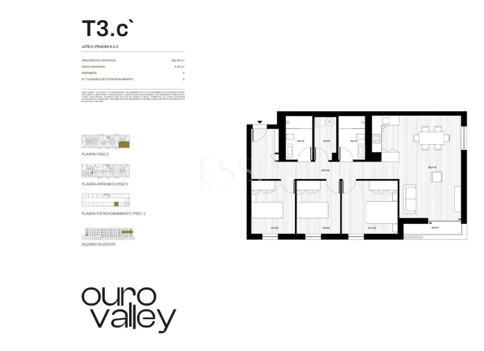 Apartamento T3 para Venda em Rio Tinto Planta 1