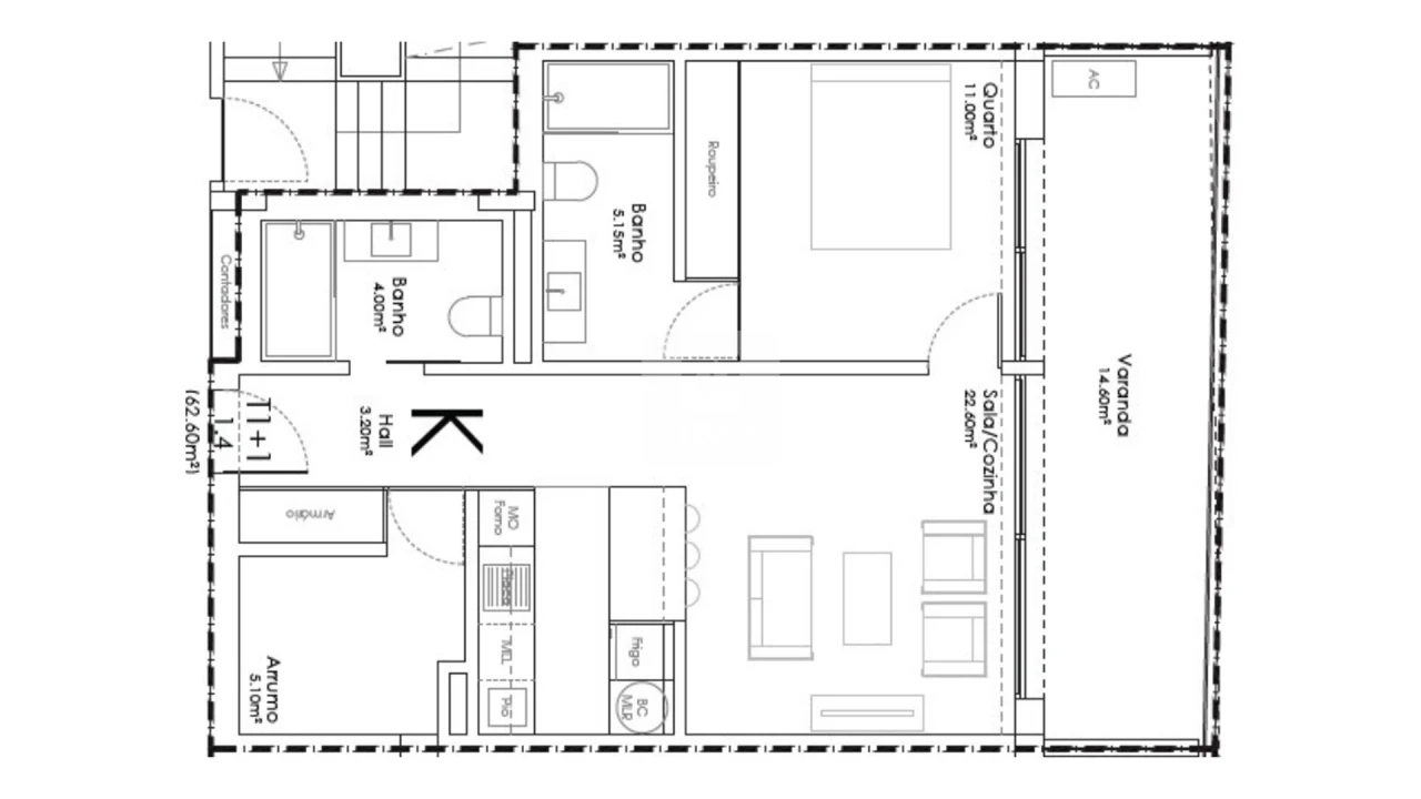 Apartamento T1 para Venda em Madalena Foto 9