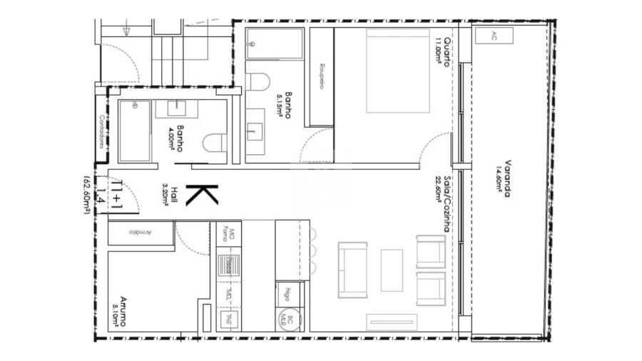 Apartamento T1 para Venda em Madalena Foto 9