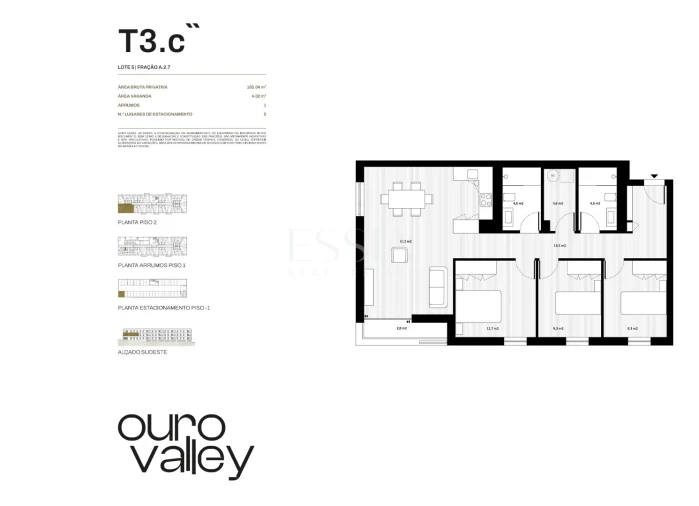 Apartamento T3 para Venda em Rio Tinto Planta 1