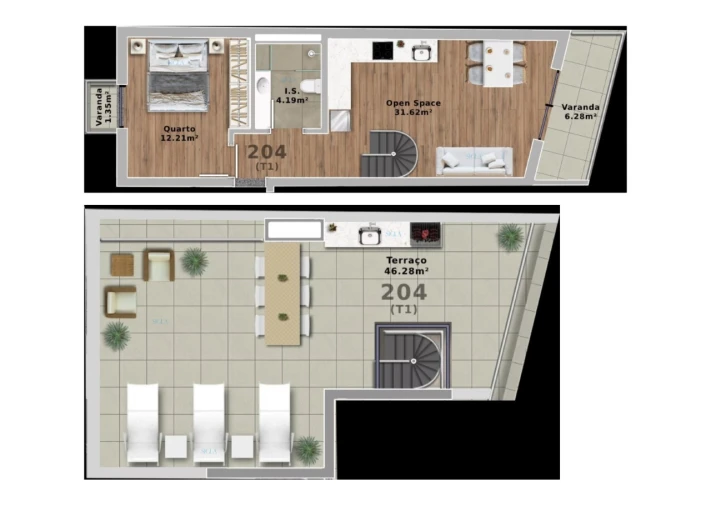 Apartamento T1 para Venda em Santa Marinha e São Pedro da Afurada Planta 1