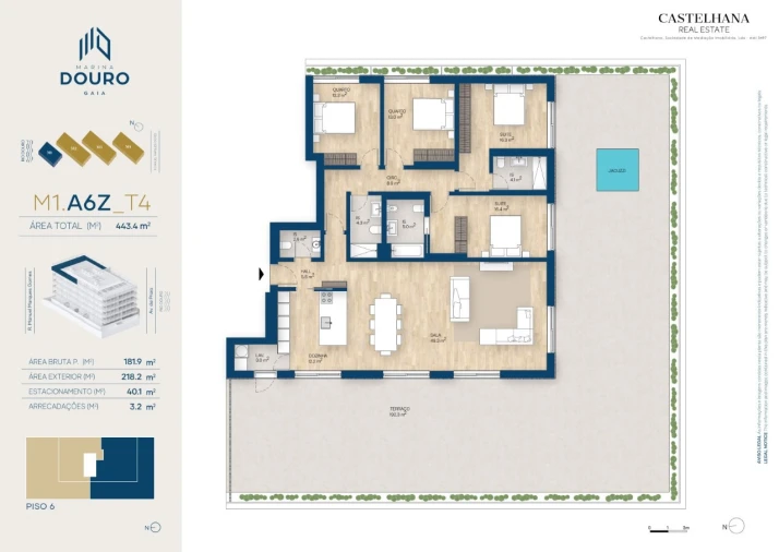 Apartamento T4 para Venda em Canidelo Planta 1