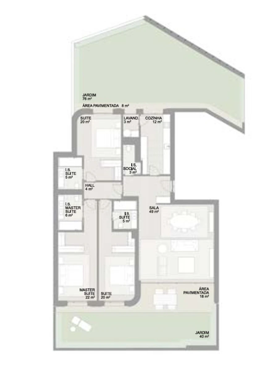 Apartamento T3 para Venda em Aldoar, Foz do Douro e Nevogilde Planta 1