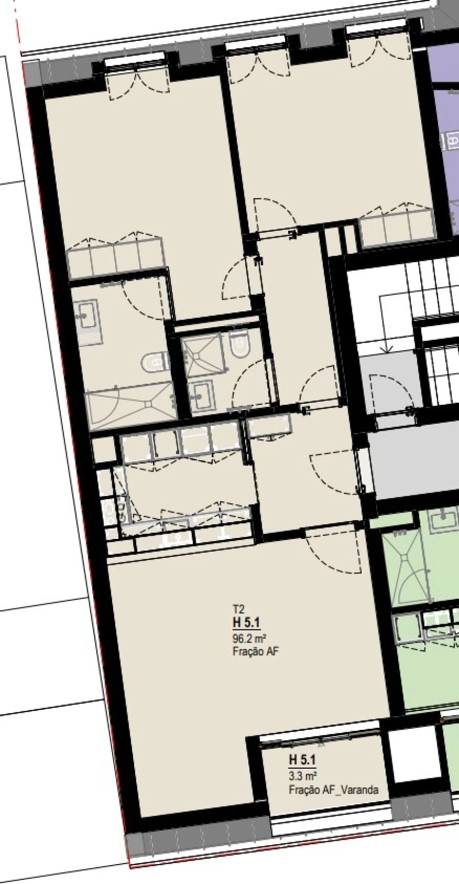 Apartamento T2 para Venda em Bonfim Planta 1