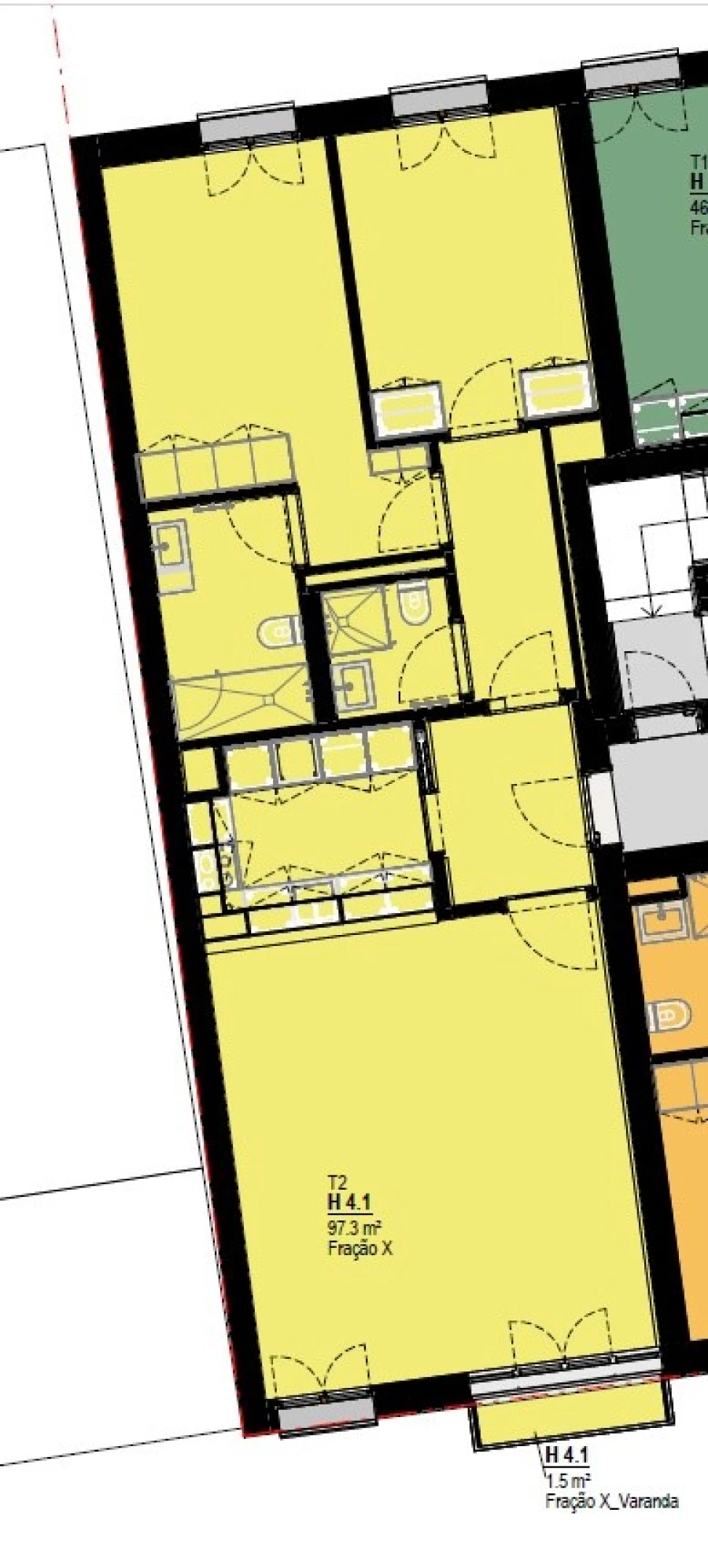 Apartamento T2 para Venda em Bonfim Planta 1