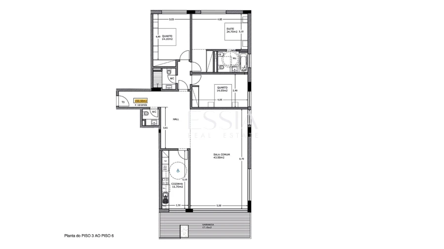 Apartamento T3 para Venda em Ramalde Planta 1