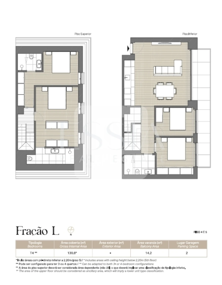 Apartamento T4 para Venda em Lordelo do Ouro e Massarelos Planta 1