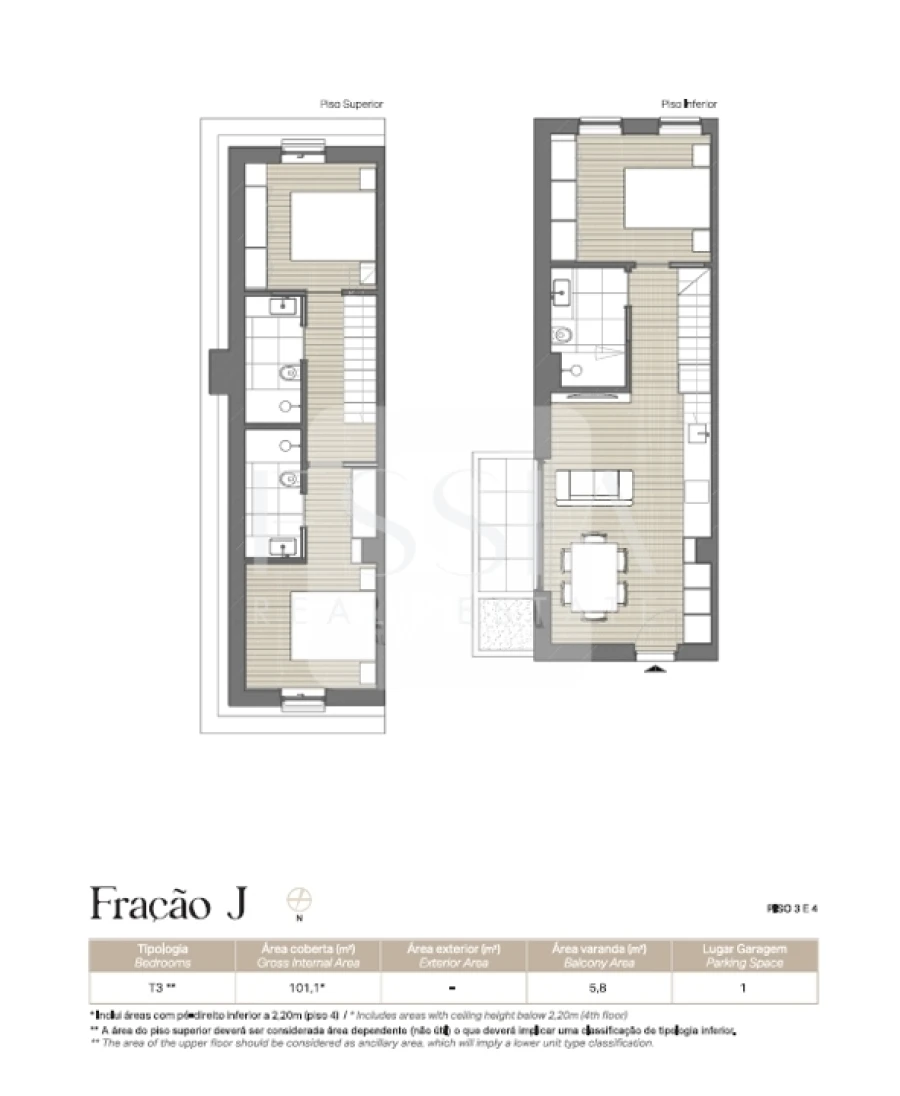 Apartamento T3 para Venda em Lordelo do Ouro e Massarelos Planta 1