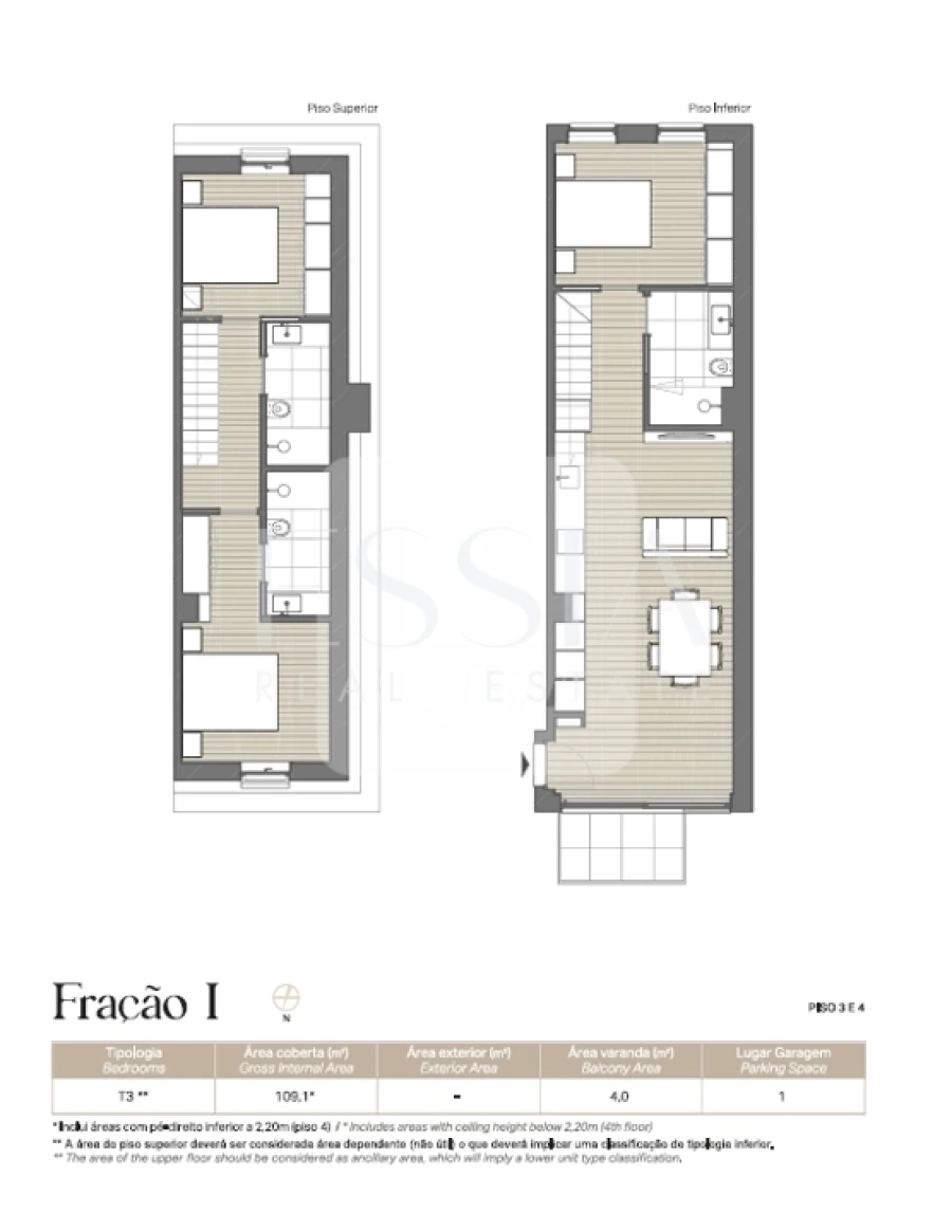 Apartamento T3 para Venda em Lordelo do Ouro e Massarelos Planta 1