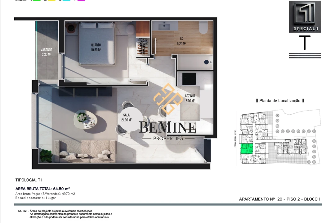Apartamento T1 para Venda em Ribeira Brava Foto 16