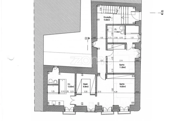 Apartamento T3 para Venda em Santa Maria Maior Planta 2