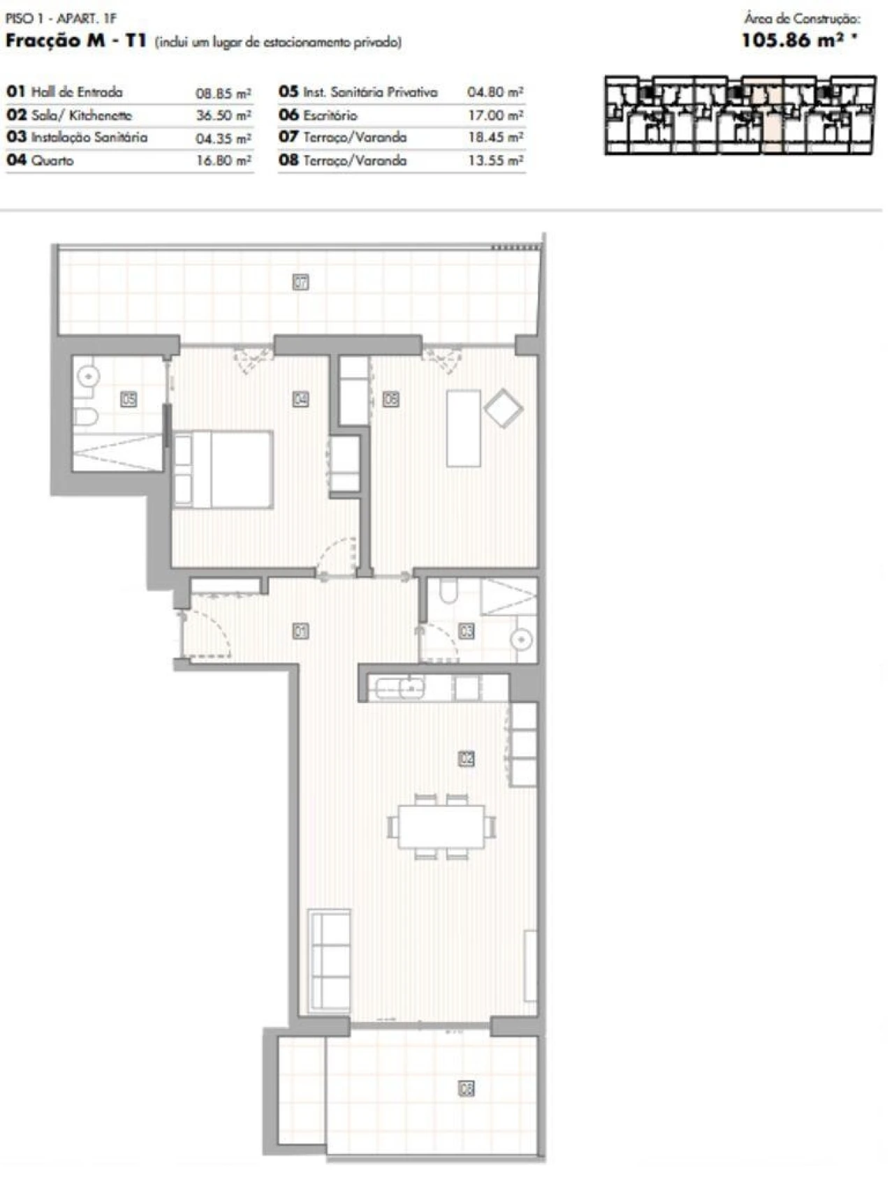 Apartamento T1 para Venda em Lagos (São Sebastião e Santa Maria) Foto 12