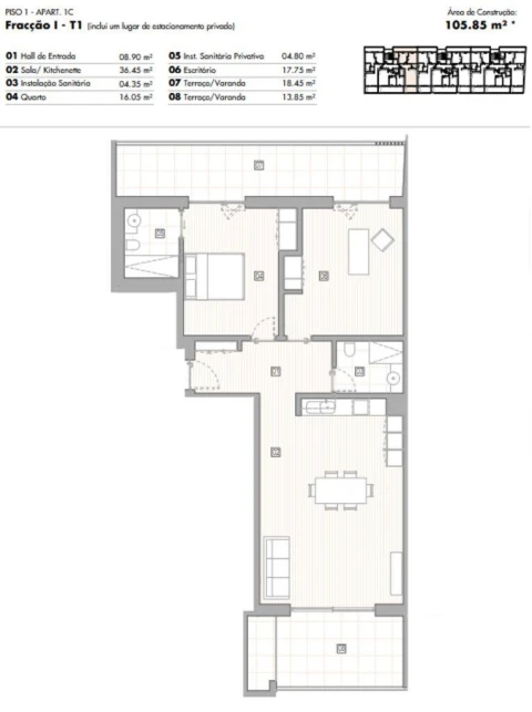 Apartamento T1 para Venda em Lagos (São Sebastião e Santa Maria)