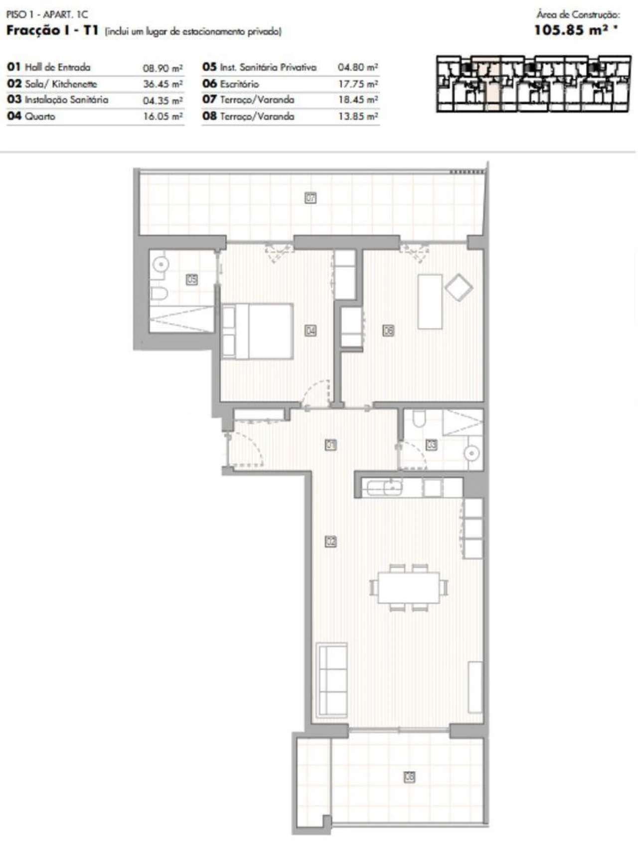 Apartamento T1 para Venda em Lagos (São Sebastião e Santa Maria) Foto 12