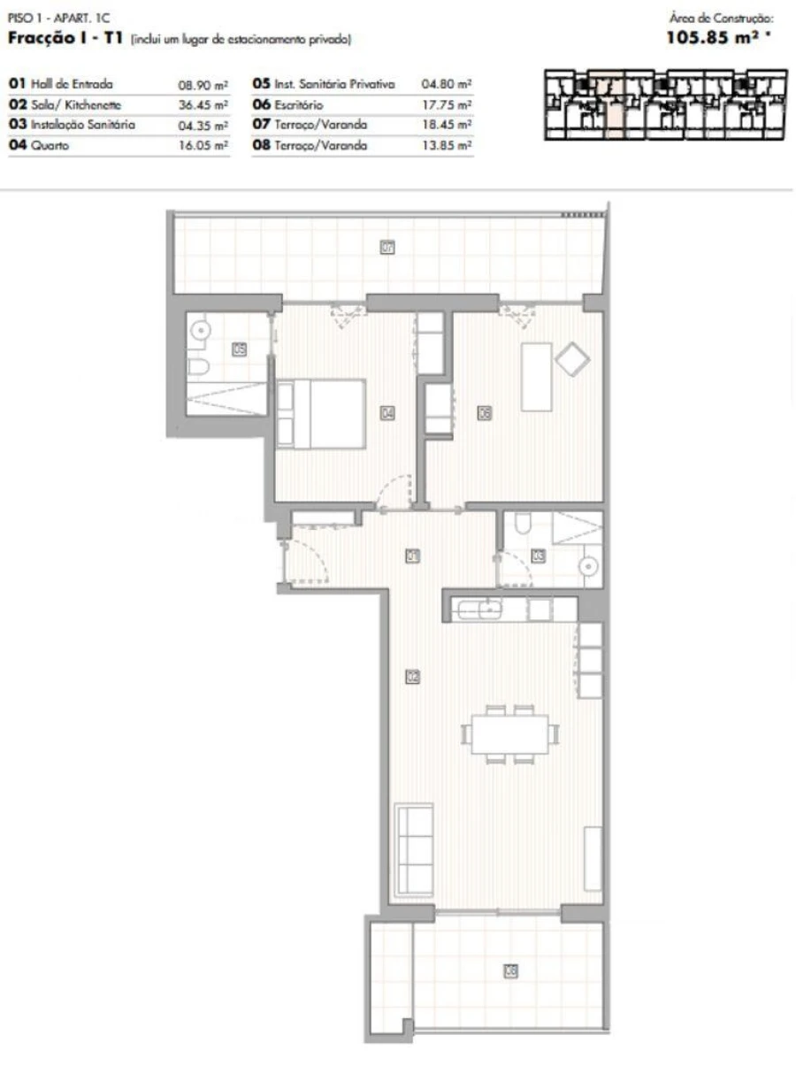 Apartamento T1 para Venda em Lagos (São Sebastião e Santa Maria) Foto 12
