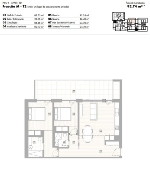 Apartamento T2 para Venda em Lagos (São Sebastião e Santa Maria)