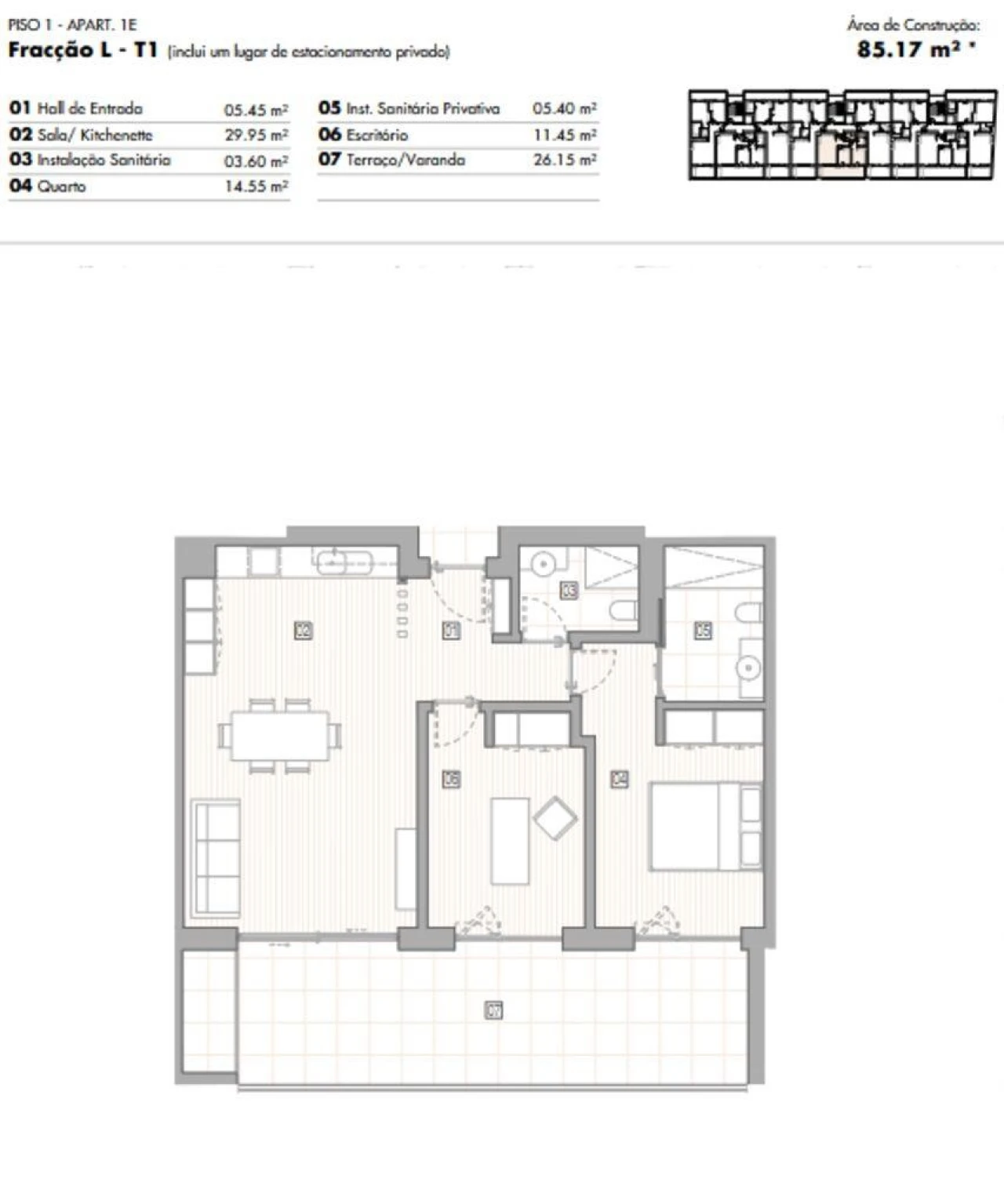 Apartamento T1 para Venda em Lagos (São Sebastião e Santa Maria) Foto 12