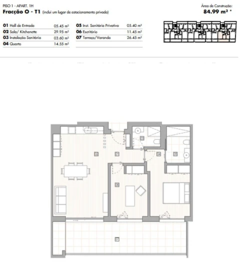 Apartamento T1 para Venda em Lagos (São Sebastião e Santa Maria)