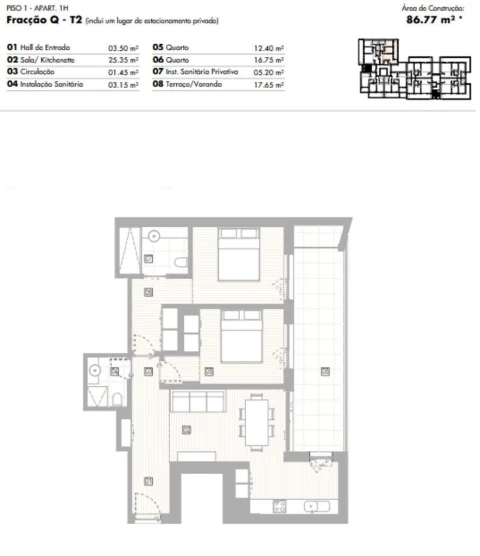 Apartamento T2 para Venda em Lagos (São Sebastião e Santa Maria)