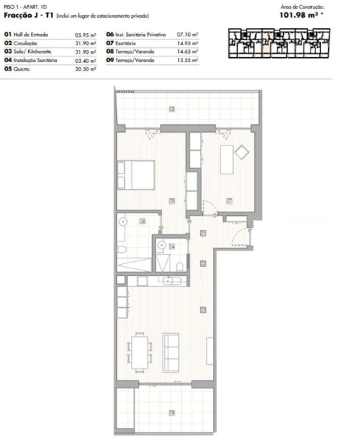 Apartamento T1 para Venda em Lagos (São Sebastião e Santa Maria)