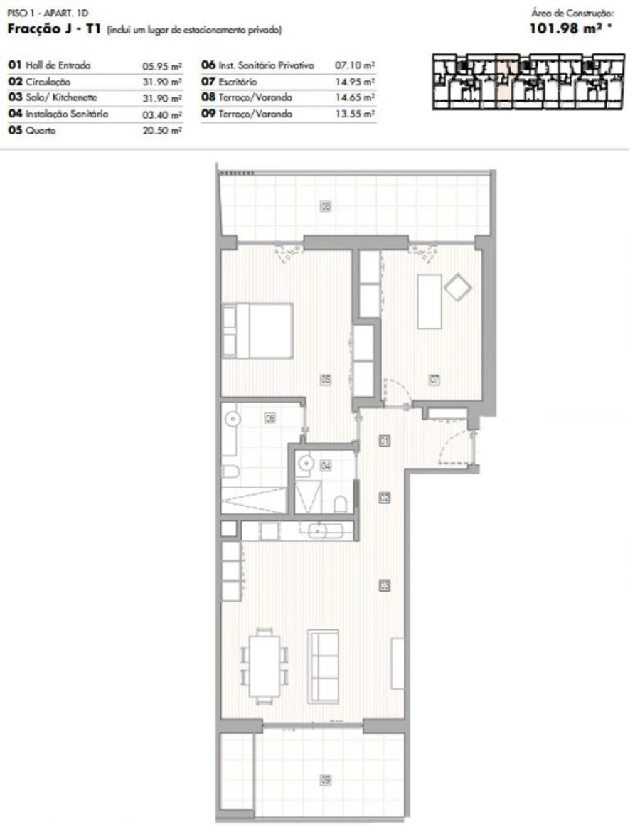 Apartamento T1 para Venda em Lagos (São Sebastião e Santa Maria) Foto 12