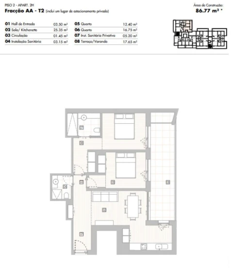 Apartamento T2 para Venda em Lagos (São Sebastião e Santa Maria)