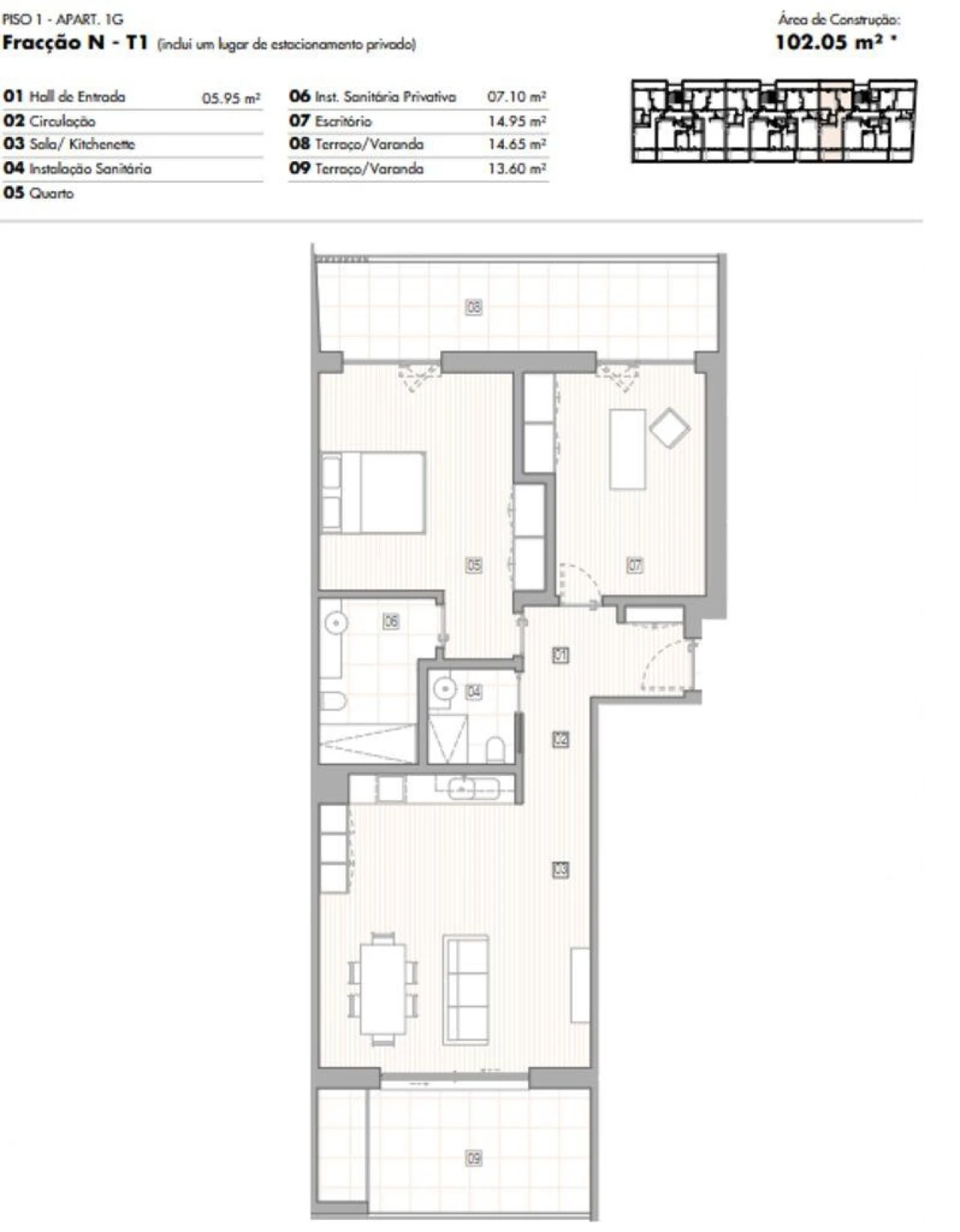 Apartamento T1 para Venda em Lagos (São Sebastião e Santa Maria) Foto 12