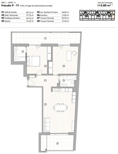 Apartamento T1 para Venda em Lagos (São Sebastião e Santa Maria)